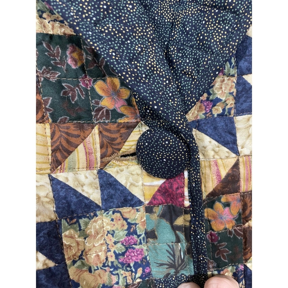 Donna Sharp Quilted‎ Patchwork Jacket Womens Large Multicolor Excellent Floral L - Picture 4 of 7